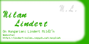 milan lindert business card